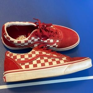Vans. Red with red white checkers. Like new